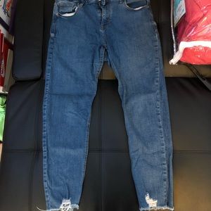 Mom Jeans Frayed Hem, Size 12